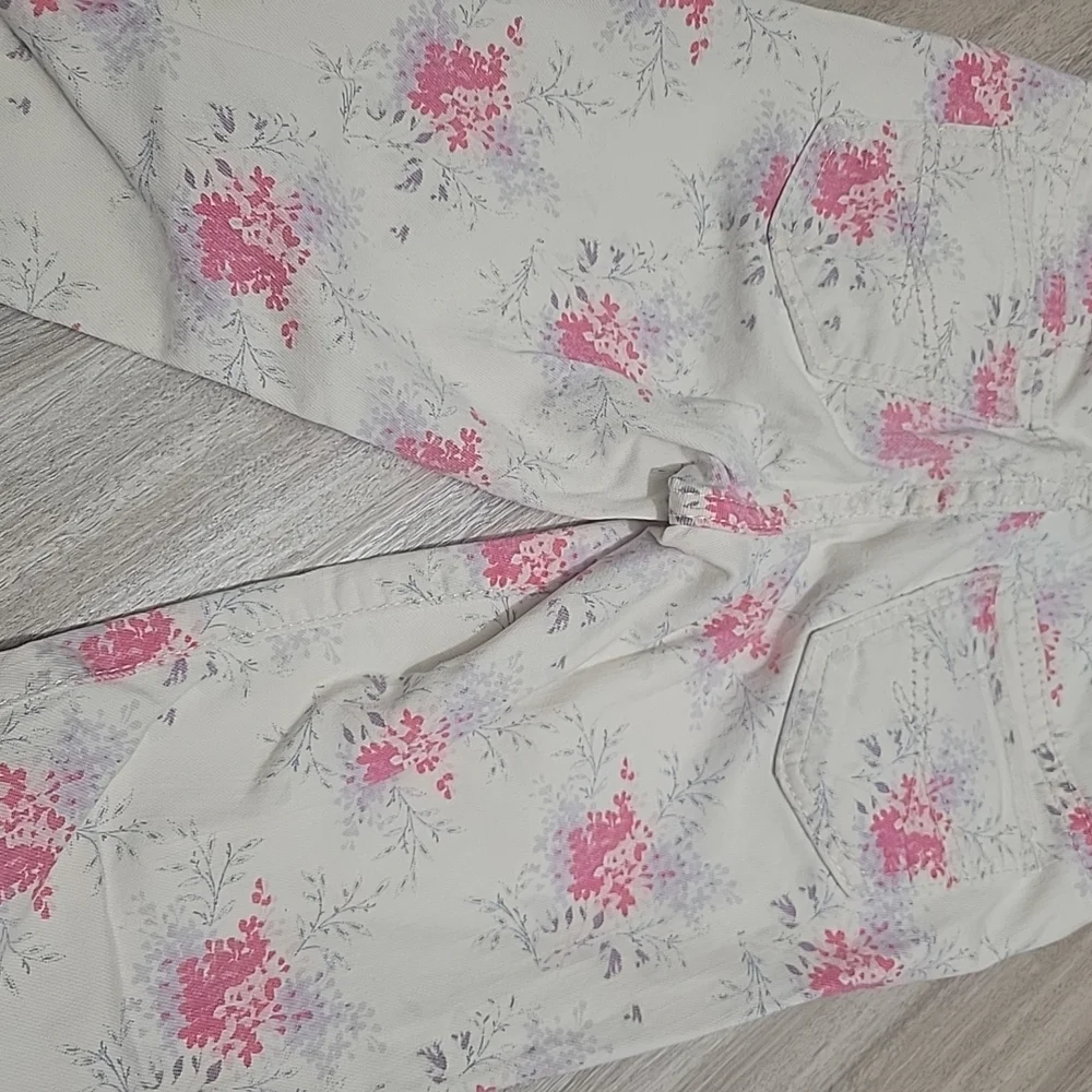 Gap Kids 1969 Super Skinny Floral Print Ripped KneesJeans Size‎ 7 Regular